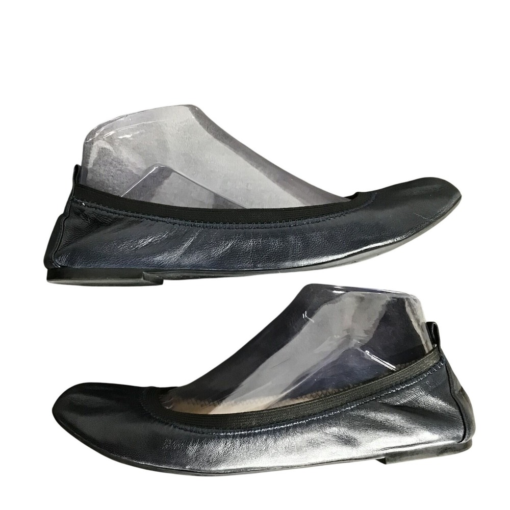 Sam Edelman Womens Navy Blue Elastic‎ Slip On LeatherRound Toe Ballet Flats Sz7